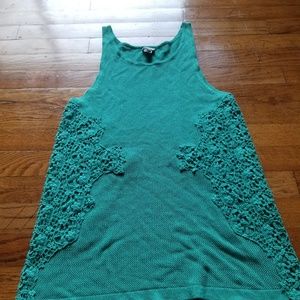 Sea Green Mesh Tank with Lace applique ❤❤❤❤❤